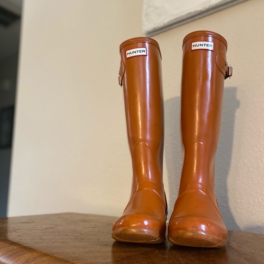 Orange hunter boots